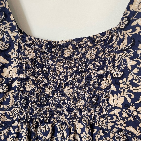 Old Navy Fit & Flare Cami Mini Dress Blue Floral Size Extra Large Tall - Picture 7 of 9
